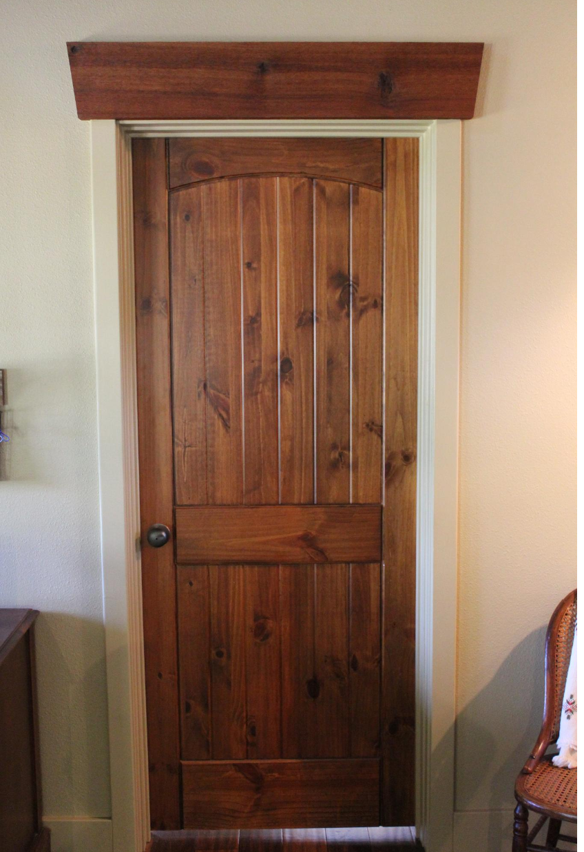 install new wood door, door trim